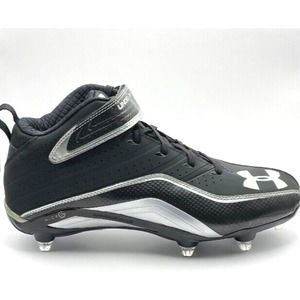 Under Armour Fierce III Football Cleats Mid D Size 12 Black Silver 1215496-001